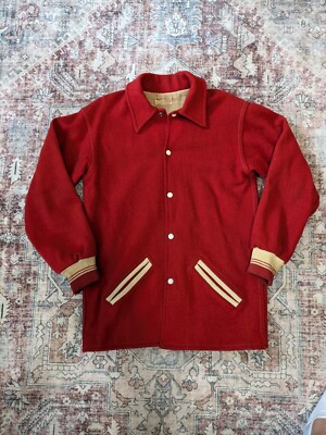 Vintage 50s 60s Hewitt Mfg Temple Philadelphia Varsity Wool Jacket