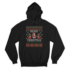 Ugly Sweater Theme Santa Claus Sweatshirt Let it Snow Christmas Xmas Hoodie