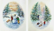 SNOW PALS & THE PERFECT TREE by Karl Doerflinger, 2 Signed & Numb Giclée Prints 