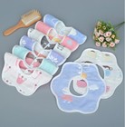 8pcs/pack 360° Rotate Adjustable Soft 100% Cotton Absorbent Unisex Baby Bibs