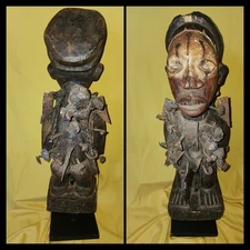 original large 24" african nail fetish bakongo nkisi nkondi statue congo 7 lbs