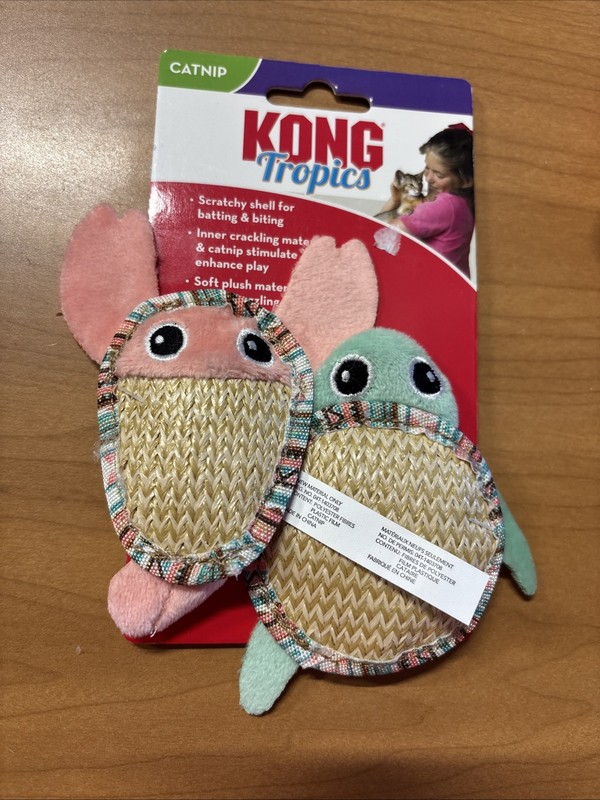 KONG Tropics Pals 2-pk Crackly Durable Soft Catnip Cat Toys 5"
