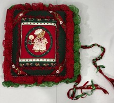 Vintage Christmas Photo Album Fabric, Lace, Beads Holiday Scrapbook
