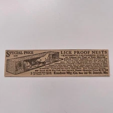 Knudson Mfg. Co. Lice Proof Nests St. Joseph MO 1910 Nebraska Farming Ad SAG9-M5