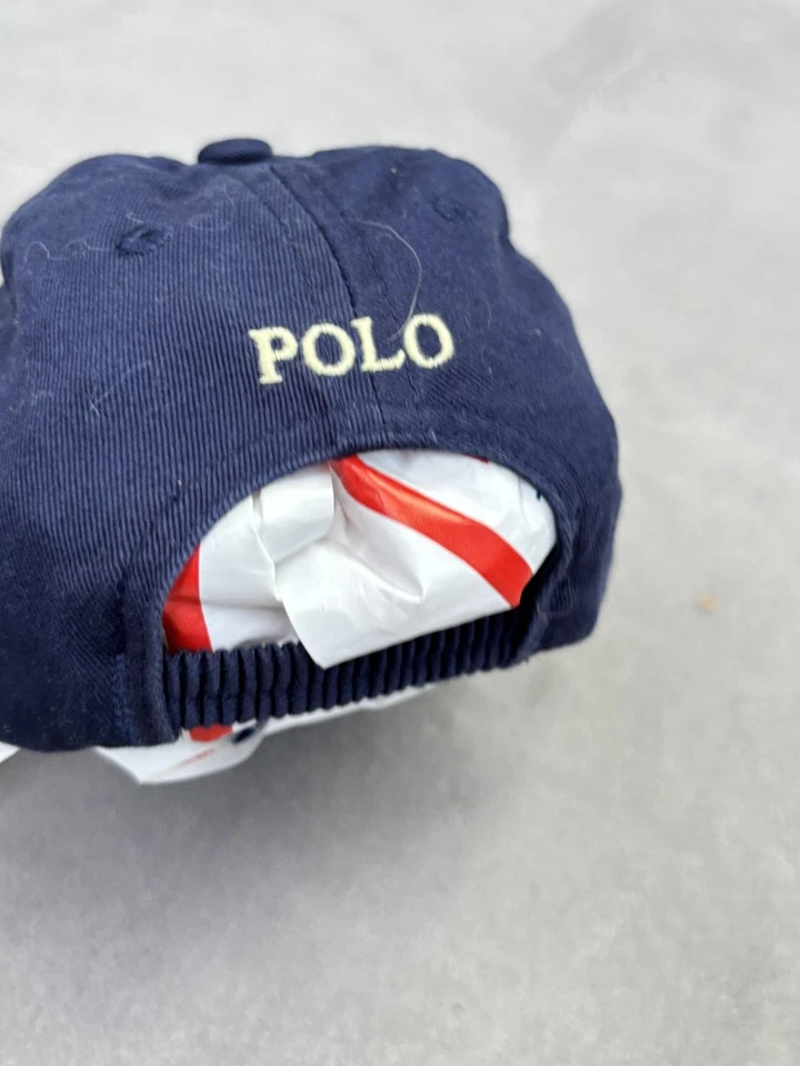 Polo Ralph Lauren Sombrero Gorra Ajustada Niños 12M-24M Azul Marino Bordado Pony Papá Sombrero Foto 3 de 4