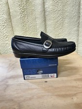 SAS Lara Black Marsh Loafers Slip On Womens Sz 8.5 W Shoes New In Box USA Made