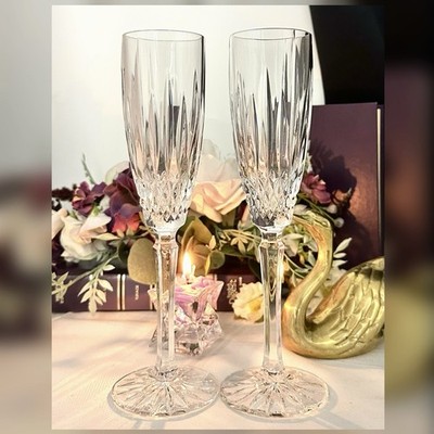 Miksasa Old Dublin Champagne Flutes Vintage Mikasa Crystal Toasting Glasses - 2