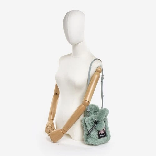 Juicy Couture Iris Green Faux Fur Grab Bag with Detachable Purse Women’s