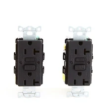 2-Pack Hubbell Black 20A Autoguard Self-Test GFCI Receptacle 5-20R GFRST20BKCF