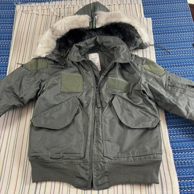 Vintage Isratex Jacket Mens Small Green CWU-45/P Flight Bomber with Hood 90s