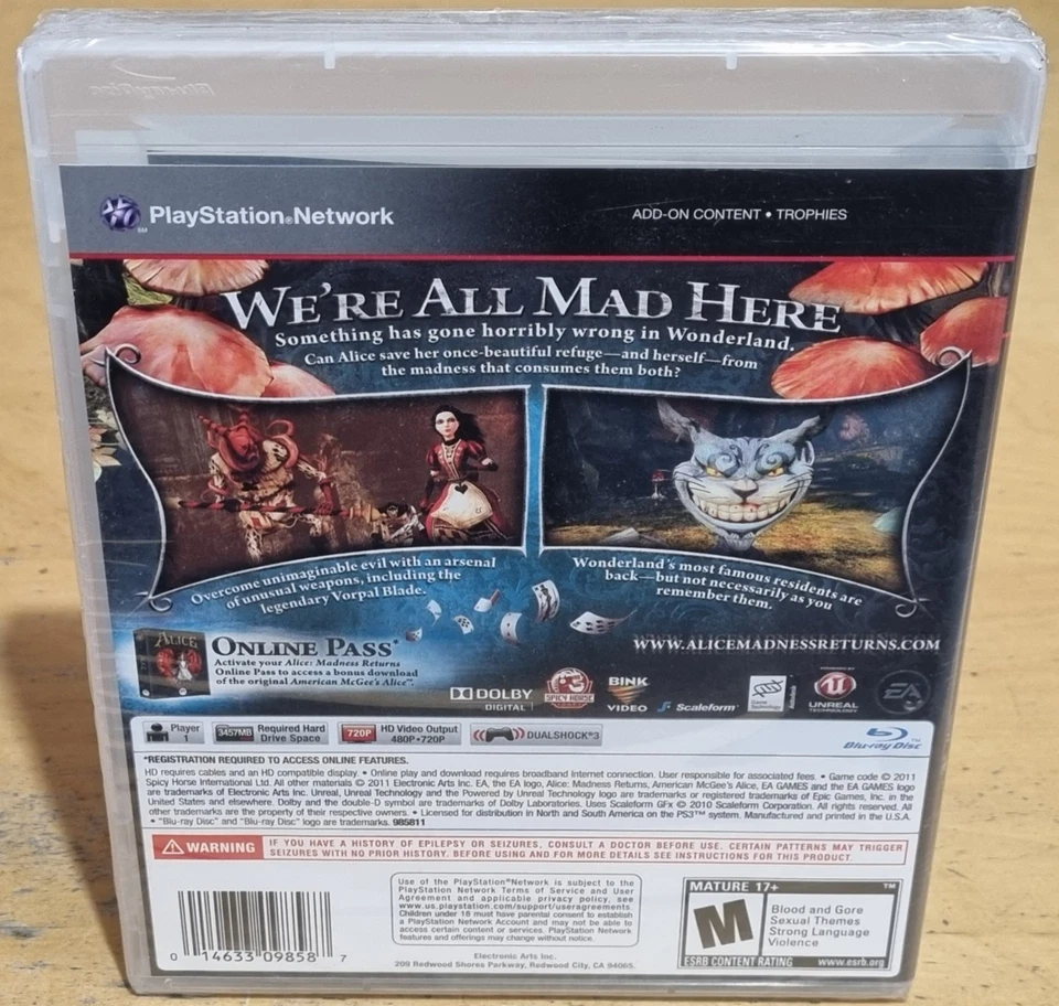 Alice Madness Returns for Sony PS3 New & Factory Sealed NTSC-U/C / USA - Image 2 of 4