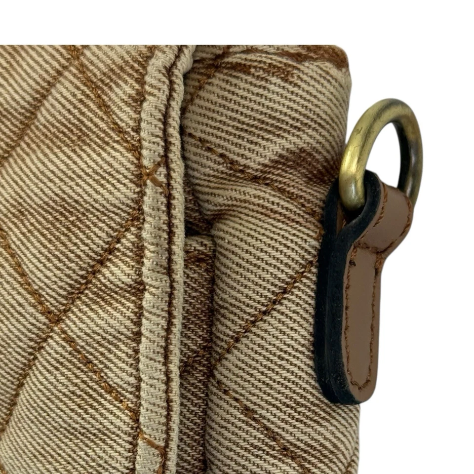 Patricia Nash Acolchado Denim Bonny Bandolera Galleta Bronceado Cartera SIN CORREAS Cartera Foto 3 de 4