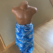 Aloha Fashion Hawaiian Sarong Beach Wrap Pool Wrap Blues