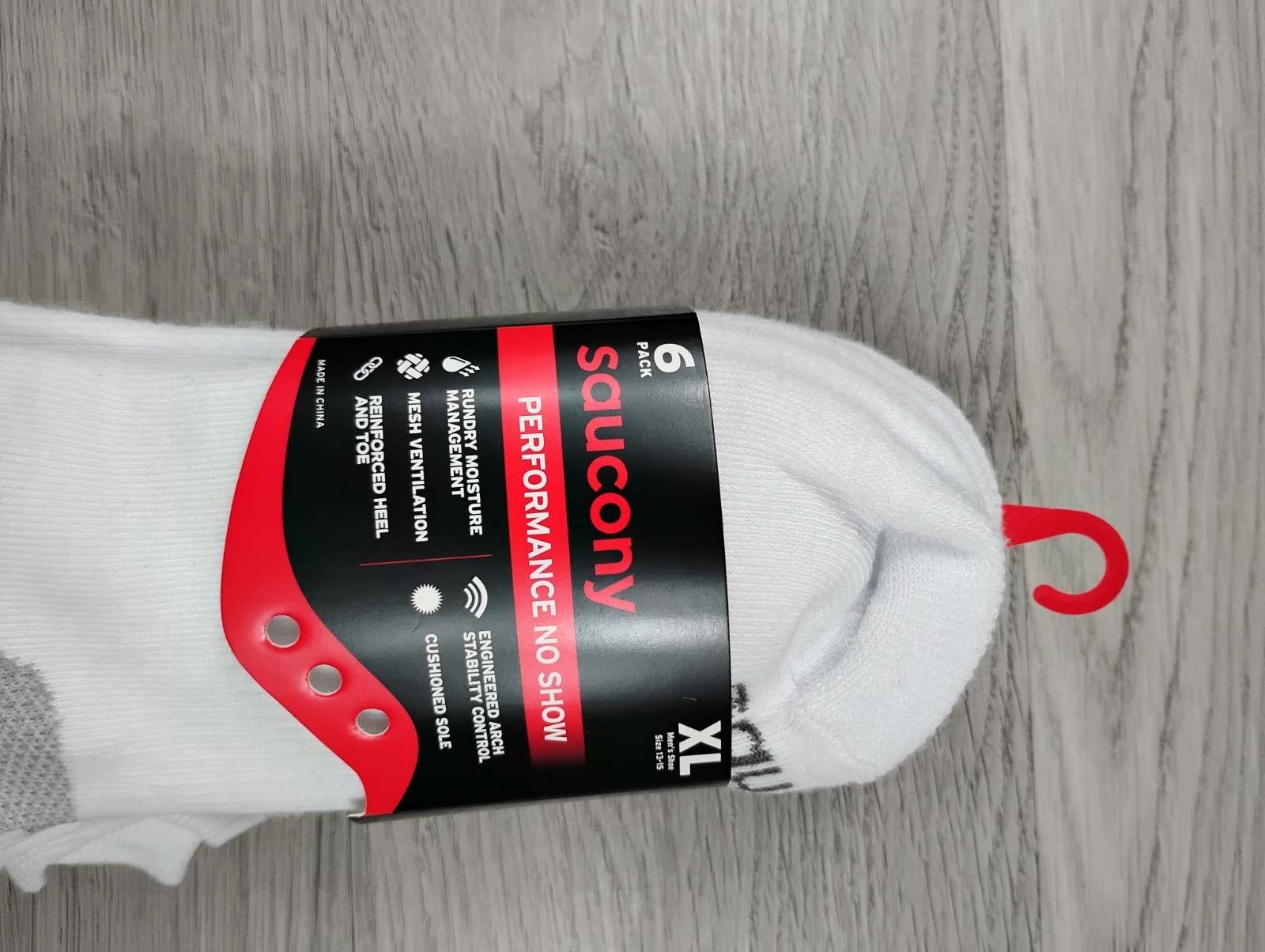 Saucony Men's Bolt Performance Comfort Fit No Show Socks Pack Of 6 XL White thumbnail 8