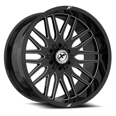 17'' XF Off-Road XF-240 Gloss Black & Milled 17x9 Wheel 6x135 6x5.5 12mm Rim