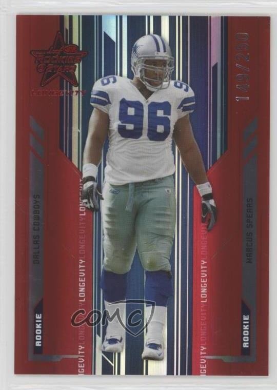 2005 Leaf Rookies & Stars Longevity Rookie Ruby /250 Marcus Spears #112 RC 0a3