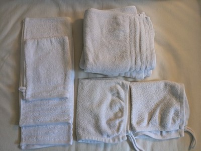 Joy Mangano 8-Pc Plush Cosmetic-Resistant Luxury Bath Mitts Hand Towels White