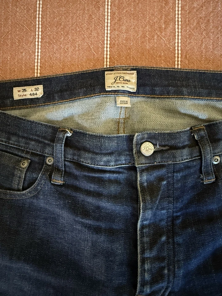 Mens J.Crew  484 Slim fit jean in Japanese stretch selvedge 35x32 - Image 3 of 4