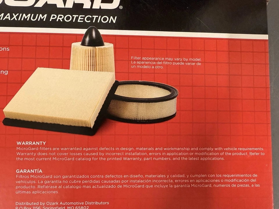 (CAJA DE 6) Filtros de aire MicroGard genuinos - se adapta a Hyundai y Kia - # MGA49022 Foto 3 de 4