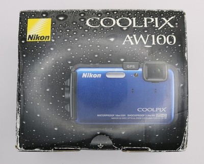 Nikon COOLPIX AW100 Blue 16MP Waterproof Shockproof GPS Digital