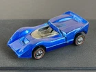 Vintage Hot Wheels Redline 1969 Blue McLaren M6A US - SCARCE TAN INTERIOR!