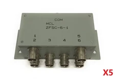 Lot of 5 Mini-Circuits ZFSC-6-1 6-Way RF Power Splitters Combiners 1-175 MHz BNC