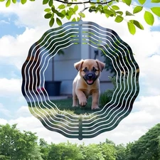 3D Metal Hanging Wind Spinners - Vibrant Sound Wave Design Wind Chimes 