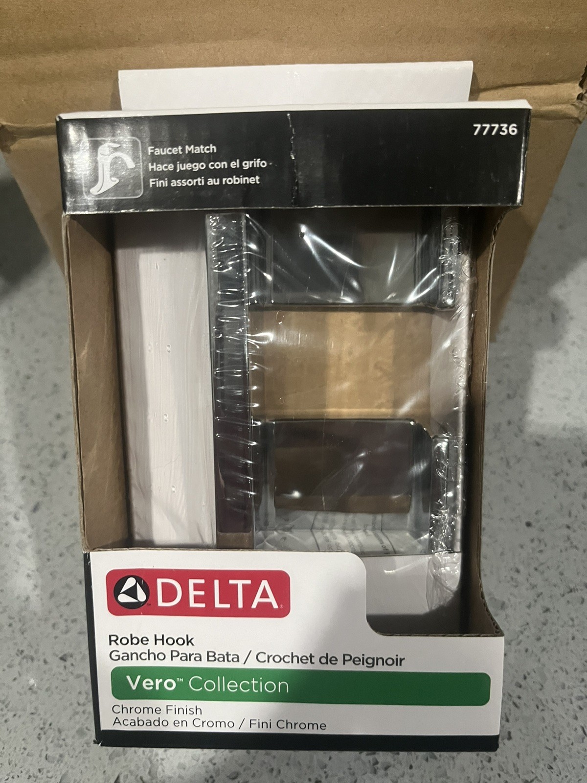 Delta Vero Double Towel Hook Bath Hardware Accessory in Polished Chrome 77736