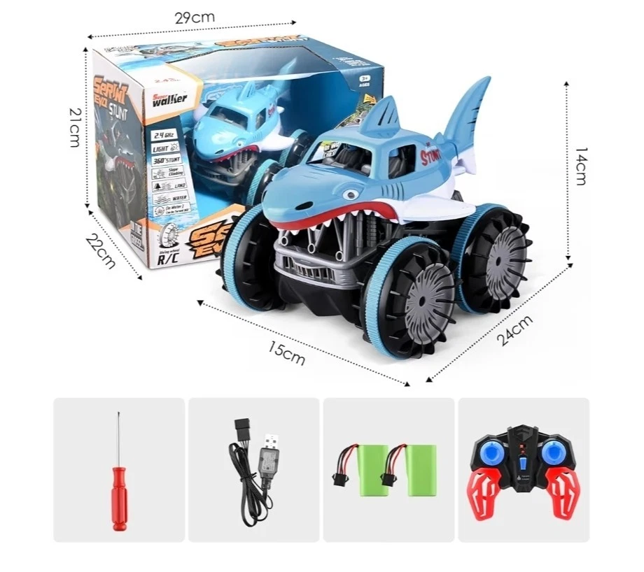 1:14 Auto telecomandata Tutto Terreno Anfibio,4WD 360°Rotazione Stunt,con LED - Immagine 3 di 4