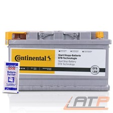 CONTINENTAL AUTOBATTERIE 12V STARTERBATTERIE 75Ah 730A LB4 EFB + 10g POL-FETT