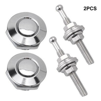 Push Button Quick Release Hood Bonnet Lock Pins Clip Car Bumper Latch Kit Silver