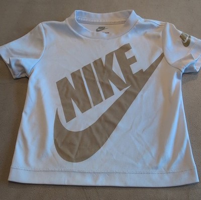 Nike White Short Sleeve Logo T-Shirt 2T 100% Polyester Baby Toddler
