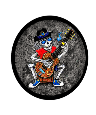 #ad Vintage Replica Skeleton Playing Guitar Sign Sticker. Electric and 4 Sizes. $9.97