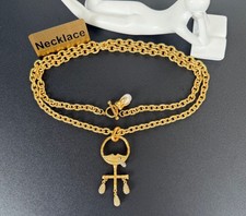 Schiaparelli Mouth Crystal Buckle Necklace Wi...