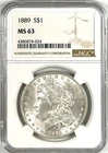 1889 $1 MORGAN SILVER DOLLAR NGC MS63