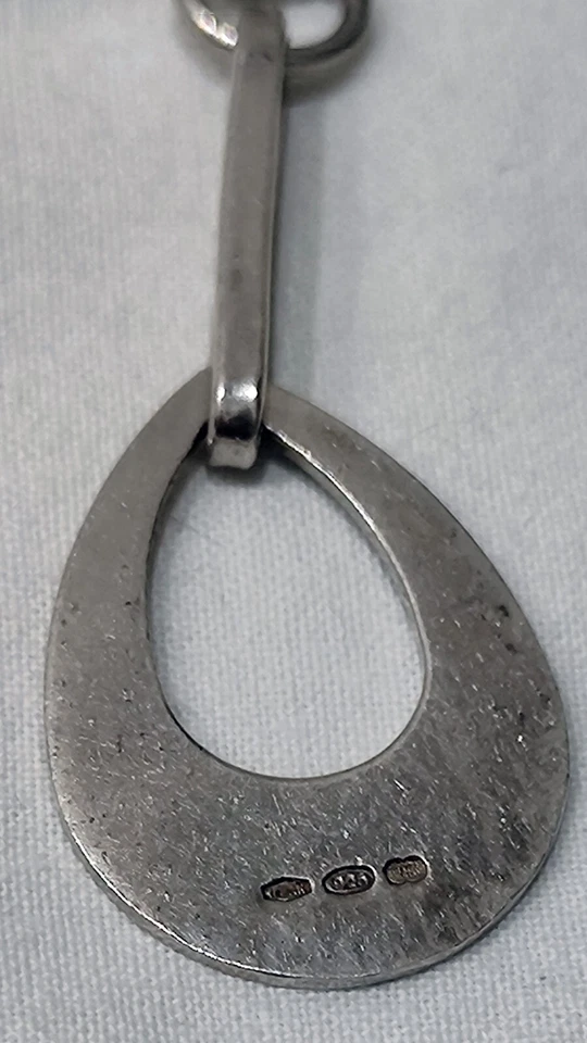 COLLANA CATENINA in MAGLIA con PENDENTE GOCCIA ARGENTO 925 VINTAGE ANNI 60/70 - Immagine 3 di 3