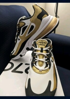 Nike Air Max 270 React Metallic Gold CW7298-100 Men's 9.5/Women's 11