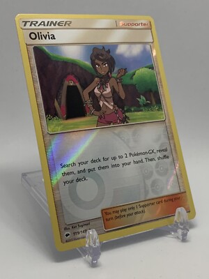 POKEMON OLIVIA 119/147 BURNING SHADOWS UNCOMMON REVERSE HOLO Waifu