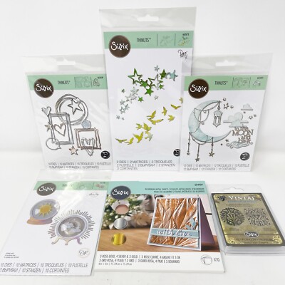 Sizzix Thinlits Moon & Stars Cutting Dies Bundle with Metal Sheets NEW
