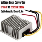 240W Voltage Buck Converter Reducer DC 17-55V Step Down to DC 12V 20A Waterproof