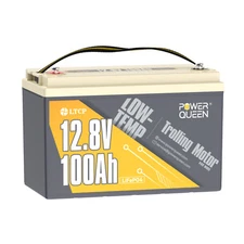 Power Queen 12V 100Ah Low Temp LiFePO4 Lithium Battery For Marine Trolling Motor