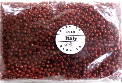 1/2# Pound 5° Dk Otter Antique African Beads Venetian Trade V 28