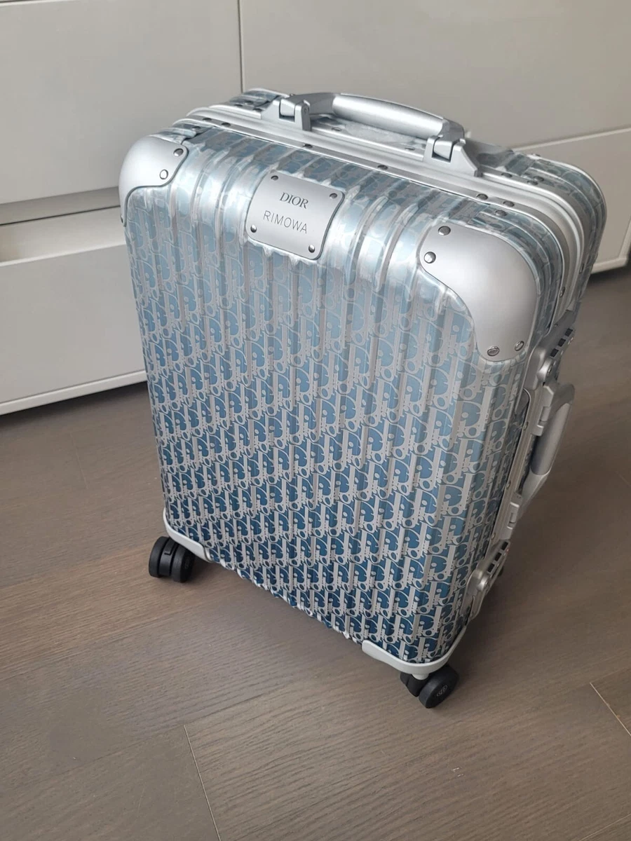 Dior x RIMOWA 4-Wheel Cabin Suitcase Aluminium Dior Oblique Black