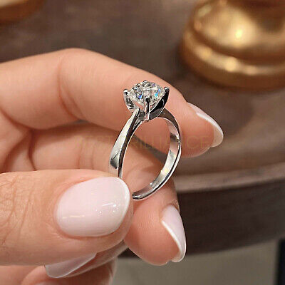 2 Ct Natural Princess Cut Diamond Solitaire Engagement Ring 14K