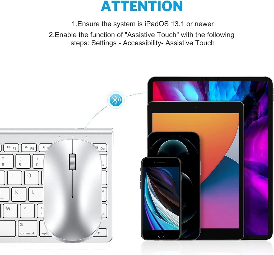 OMOTON Bluetooth Keyboard and Mouse Set Compatible with all iPad Series. With F - Image 4 of 4