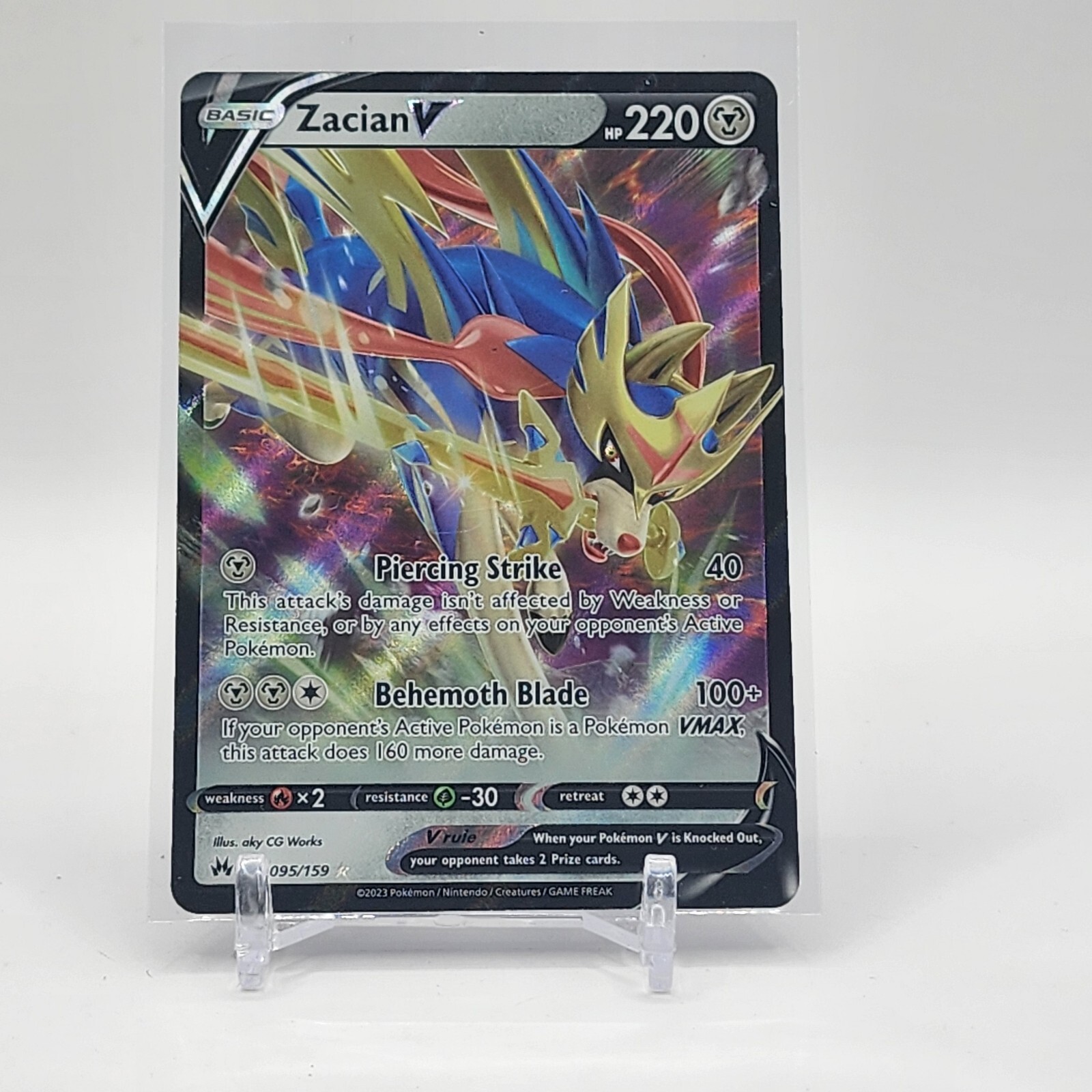 Zacian V - 095/159 - Ultra Rare - Crown Zenith - Pokémon Card - NM/M