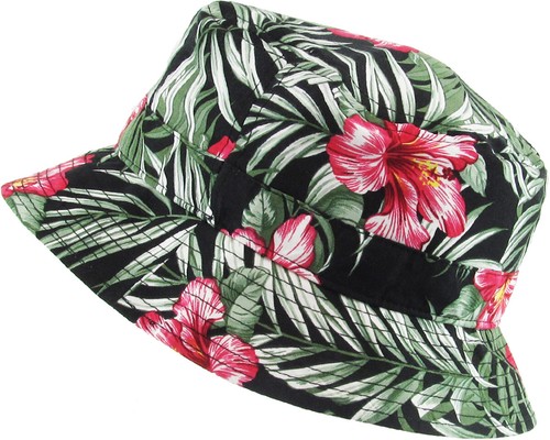 Flag Patriotic Stars and Stripes Floral Tropical Print Bucket Hat - Picture 28 of 30