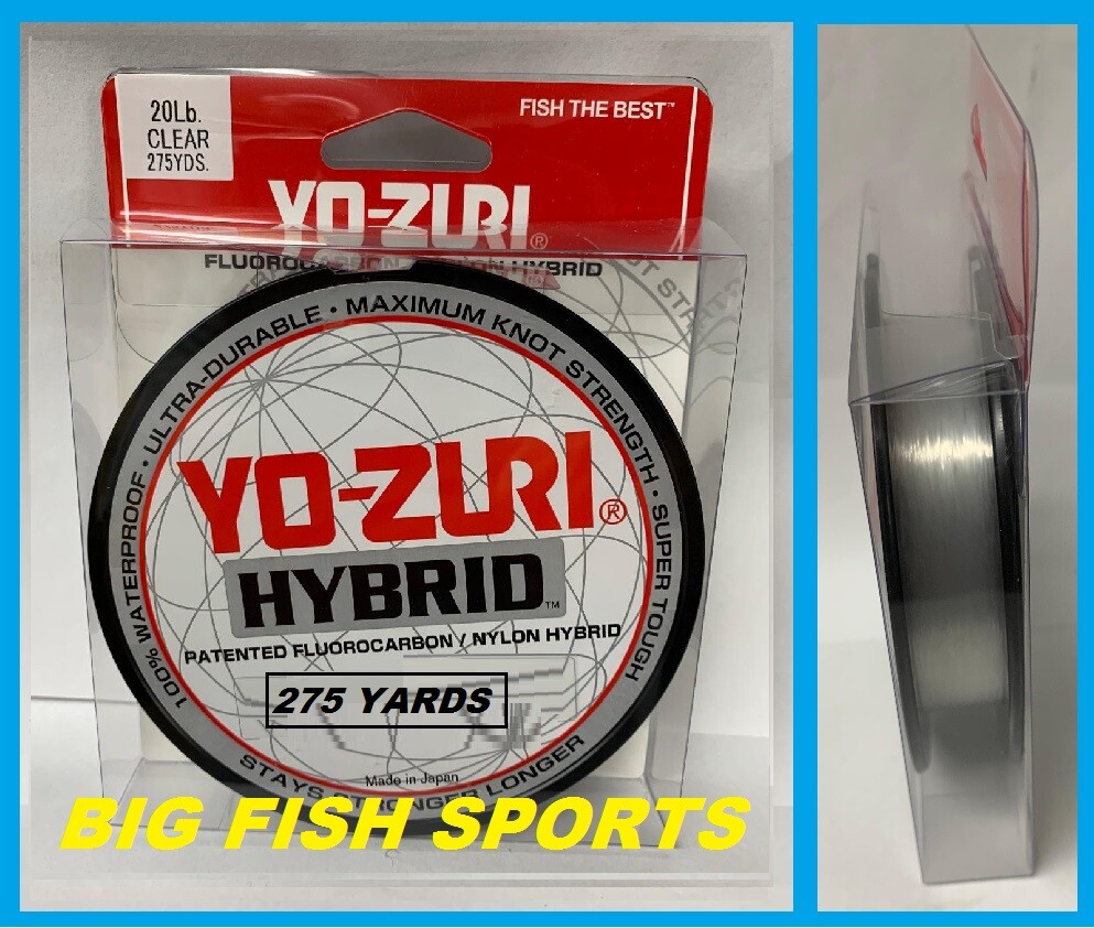 YO-ZURI HYBRID Fluorocarbon Fishing Line 275yd CLEAR COLOR NEW! PICK YOUR SIZE