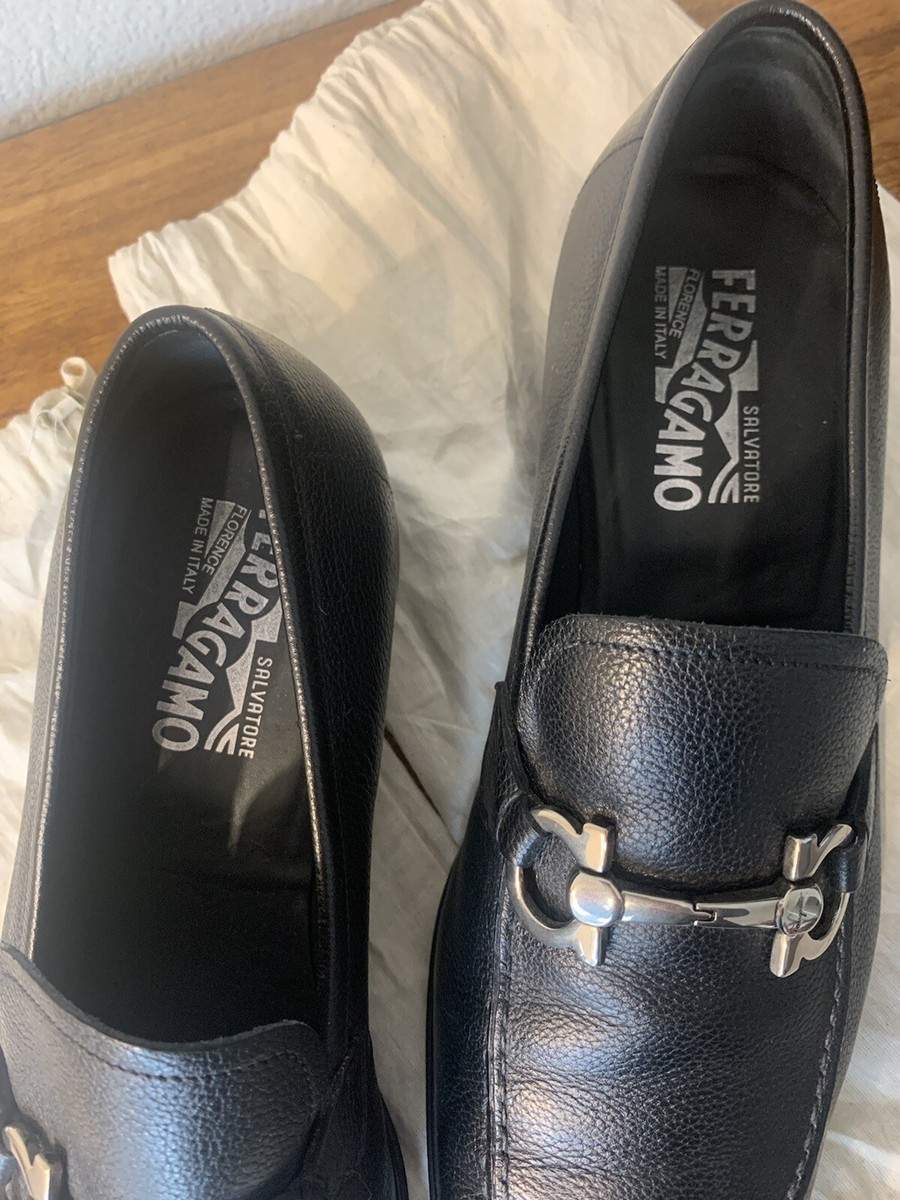 $795 Salvatore Ferragamo Gancini Bit Pebbled Leather Loafers $795 Salvatore Ferragamo Gancini Bit Pebbled Leather Loafers