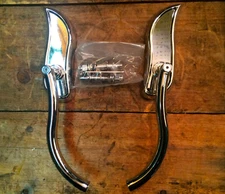 CUSTOM SOFT BEND MIRROR SET SPECTER STYLE CHROME for HARLEY or CUSTOM MOTORCYCLE